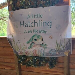 Turtle-Themed Baby Shower Banner